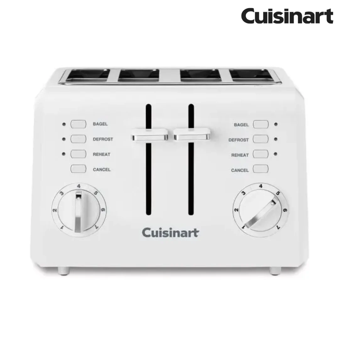 Tostadora de Pan Compacta de 4 Rebanadas Blanca Cuisinart CPT-142P1