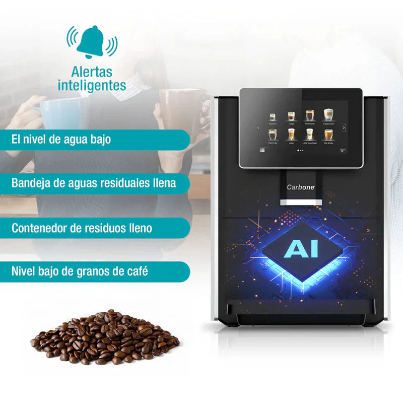 Máquina De Cafe Automática Granos Y Polvo 19 Bar Pantalla Táctil 7" Contenedor De Leche Expreso Capuchino Latte Machiato CML001 - Image 4