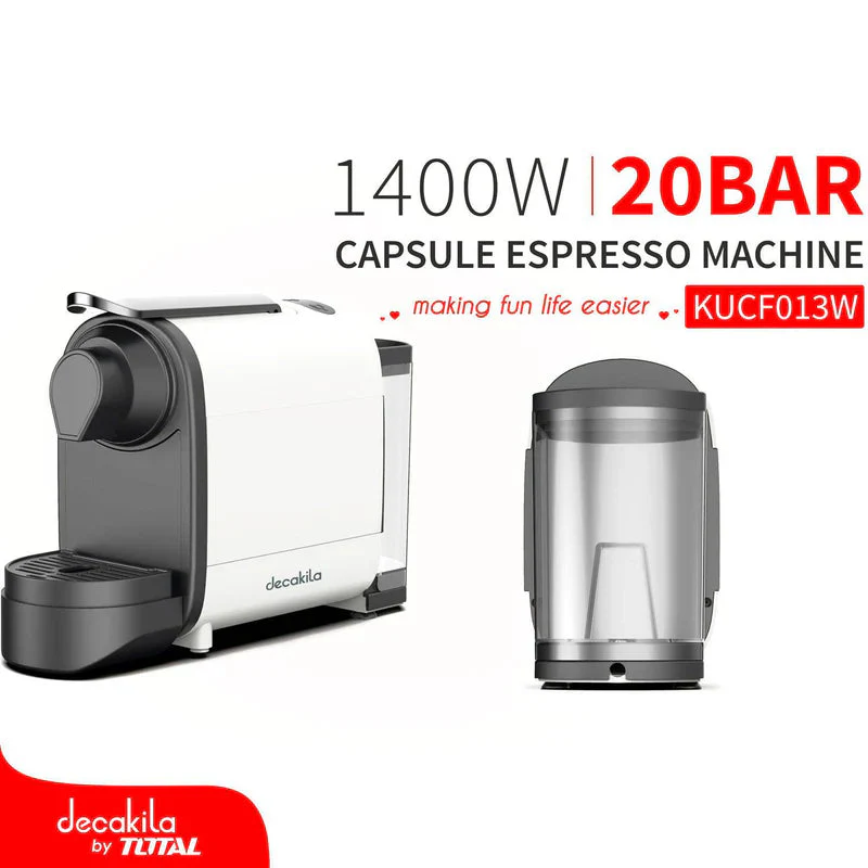 Máquina De Espresso De Cápsulas Nespresso 700 Ml 1400W Decakila KUCF013W - Image 4