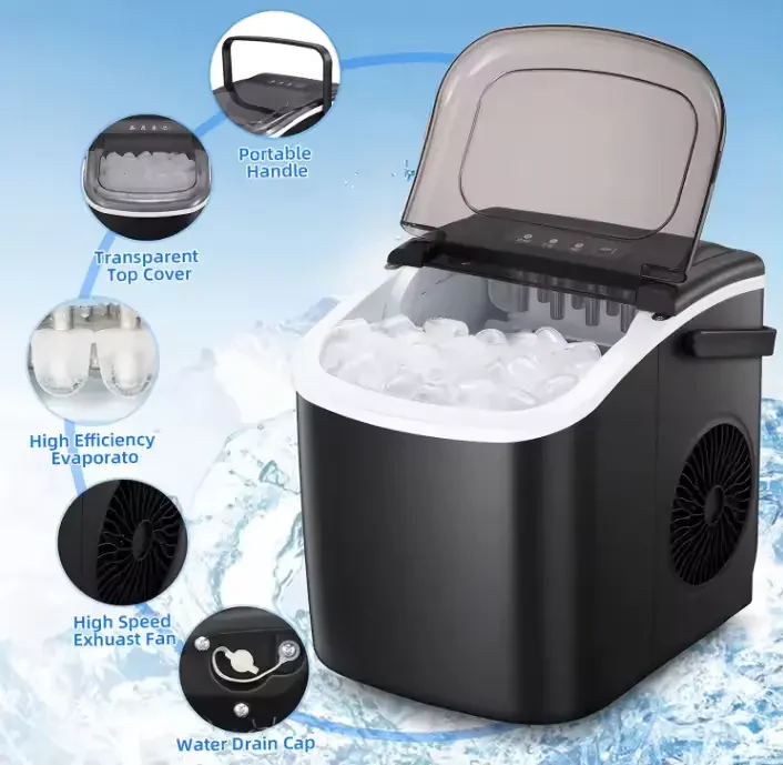 Máquina de Hielo Portátil Eléctrica 1.5L Negro Homestar HS-Z6Y1B - Image 3