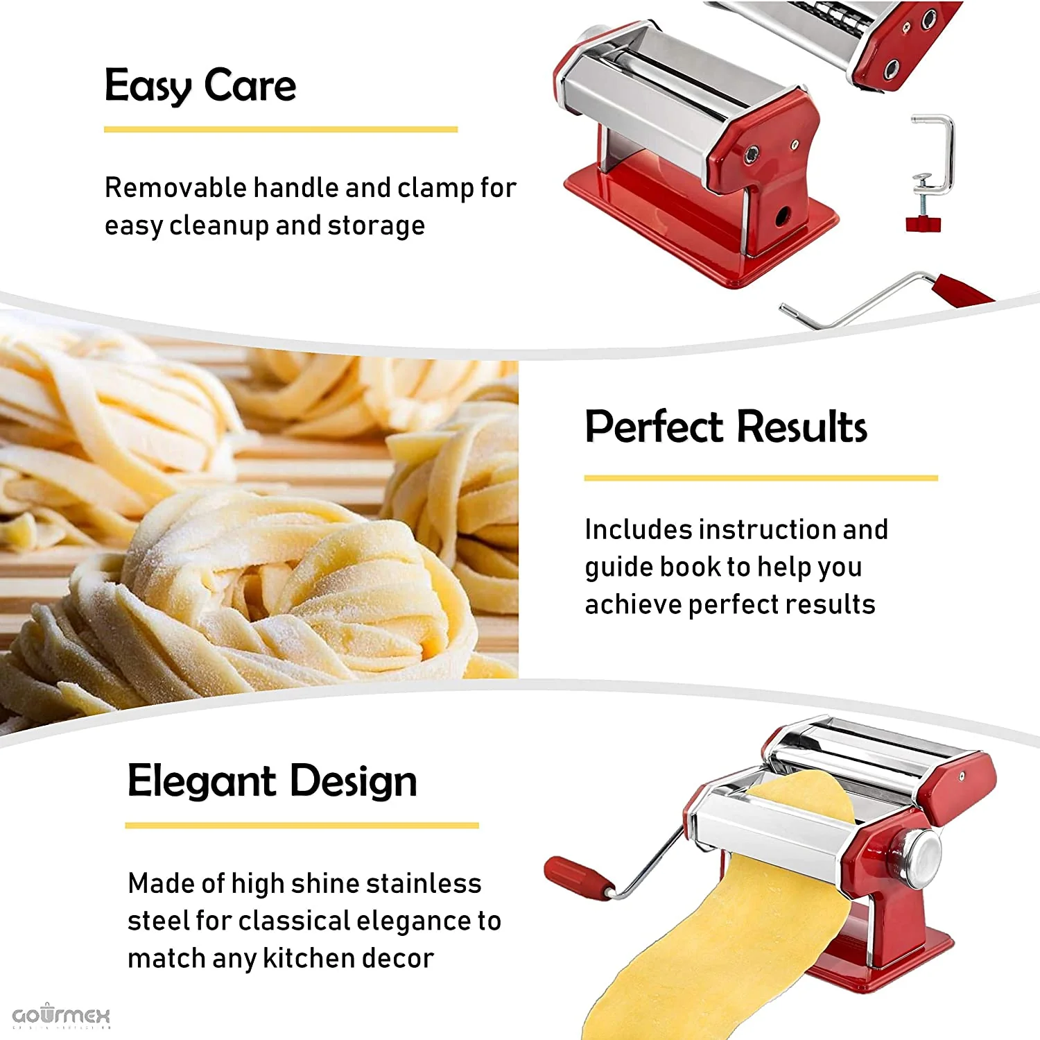Maquina de Pasta de Acero Inoxidable Excalibur EX-QF150-2 Laminadora de masa. - Image 6