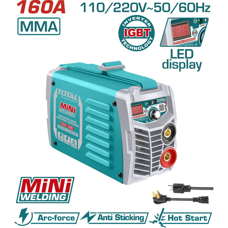 Máquina De Soldar Inverter 160 AMP MMA. Voltaje De Entrada 110-120/220-240. Total UTW21606