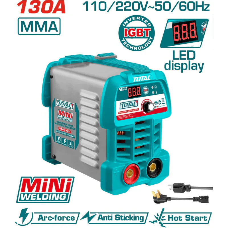 Máquina De Soldar Inverter Calidad Light Duty 30% Ciclo De Trabajo. 130A. 110-120/220-240V Soldadura Total UTW213049