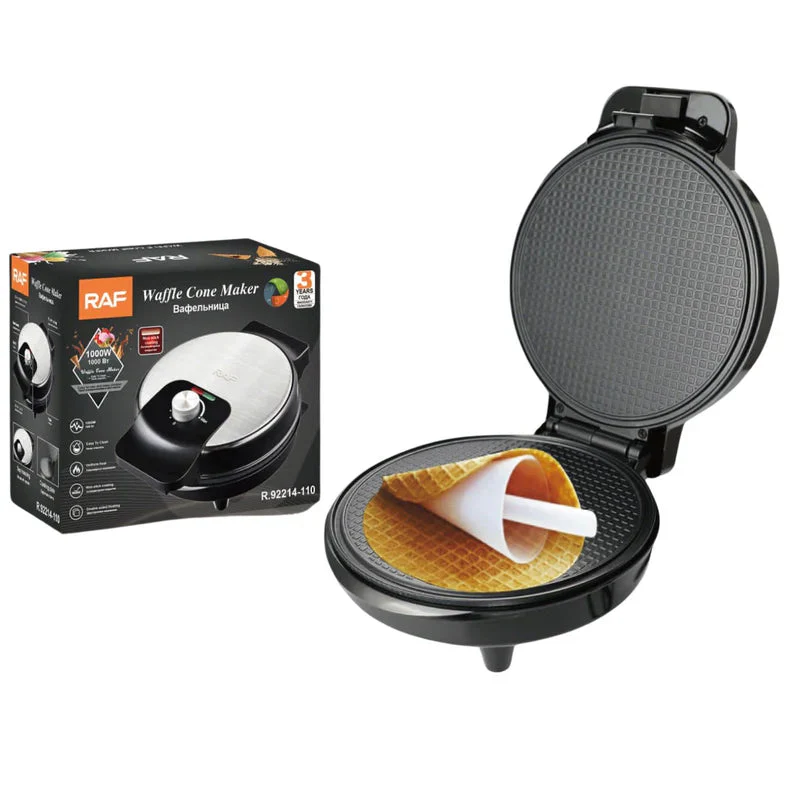 Máquina Para Conos de Waffles 1000W Con Cocción Doble Y Placa Antiadherente 110V /60Hz. Rollos De Waffle R.92214-110 - Image 2