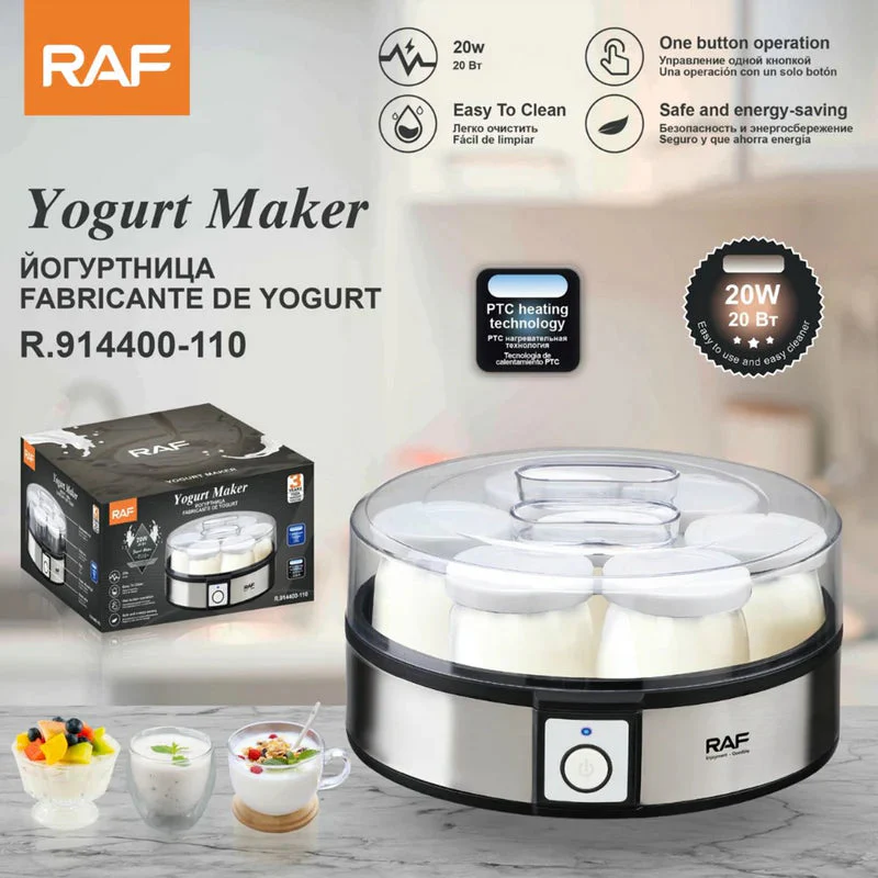 Máquina Para Yogurt Casero. Yogurtera Eléctrica 7 Vasos 20W 110V. Prepara Yogurt Natural. R.914400-110