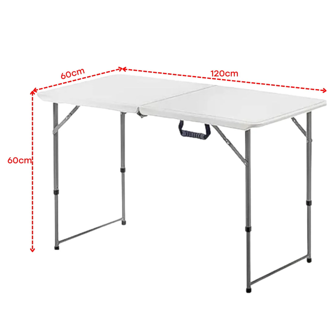 Mesa Plegable de Plástico con Metal 4 Pies 60x120x60cm - Image 6