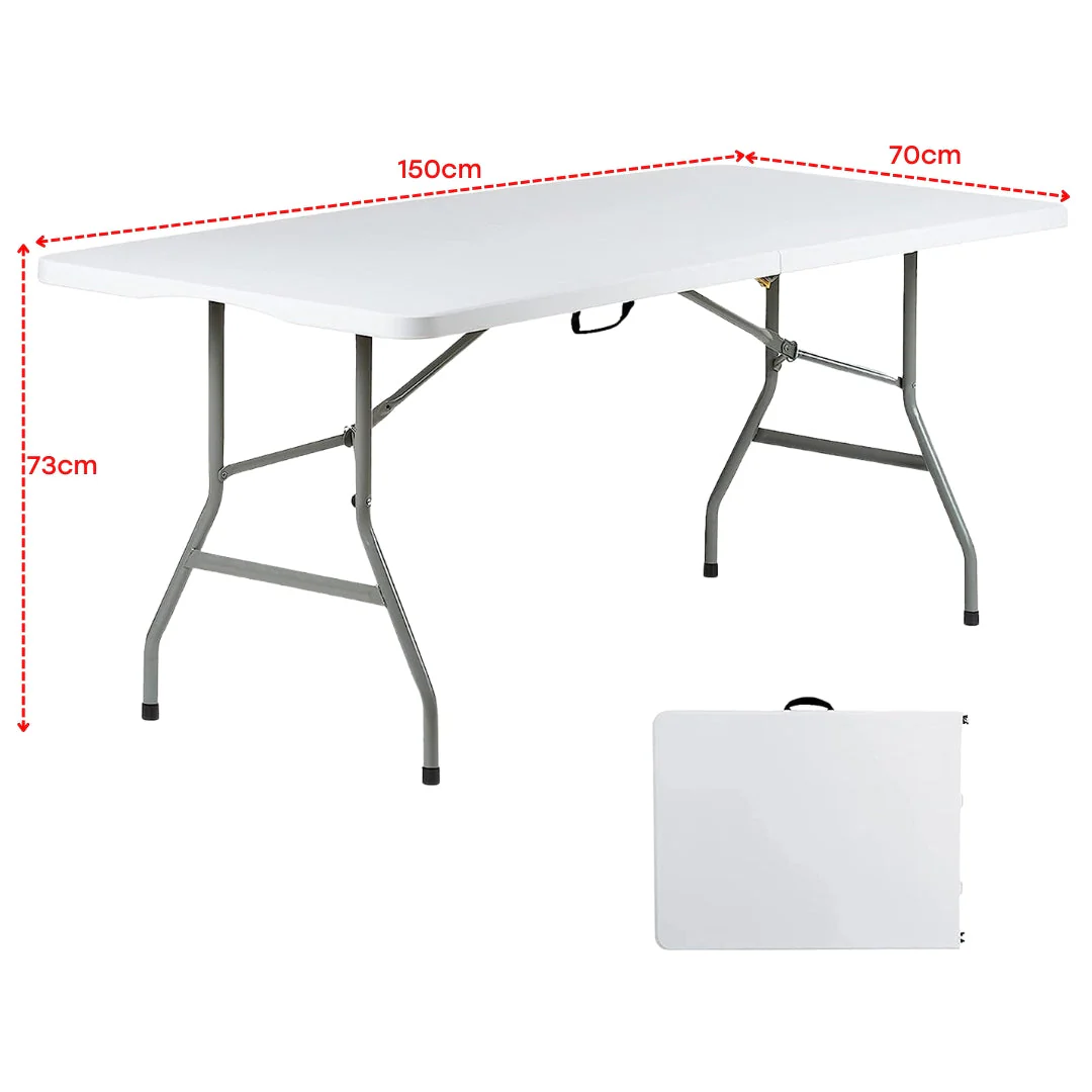 Mesa Plegable de Plástico con Metal 5 Pies 73x150x70cm - Image 6