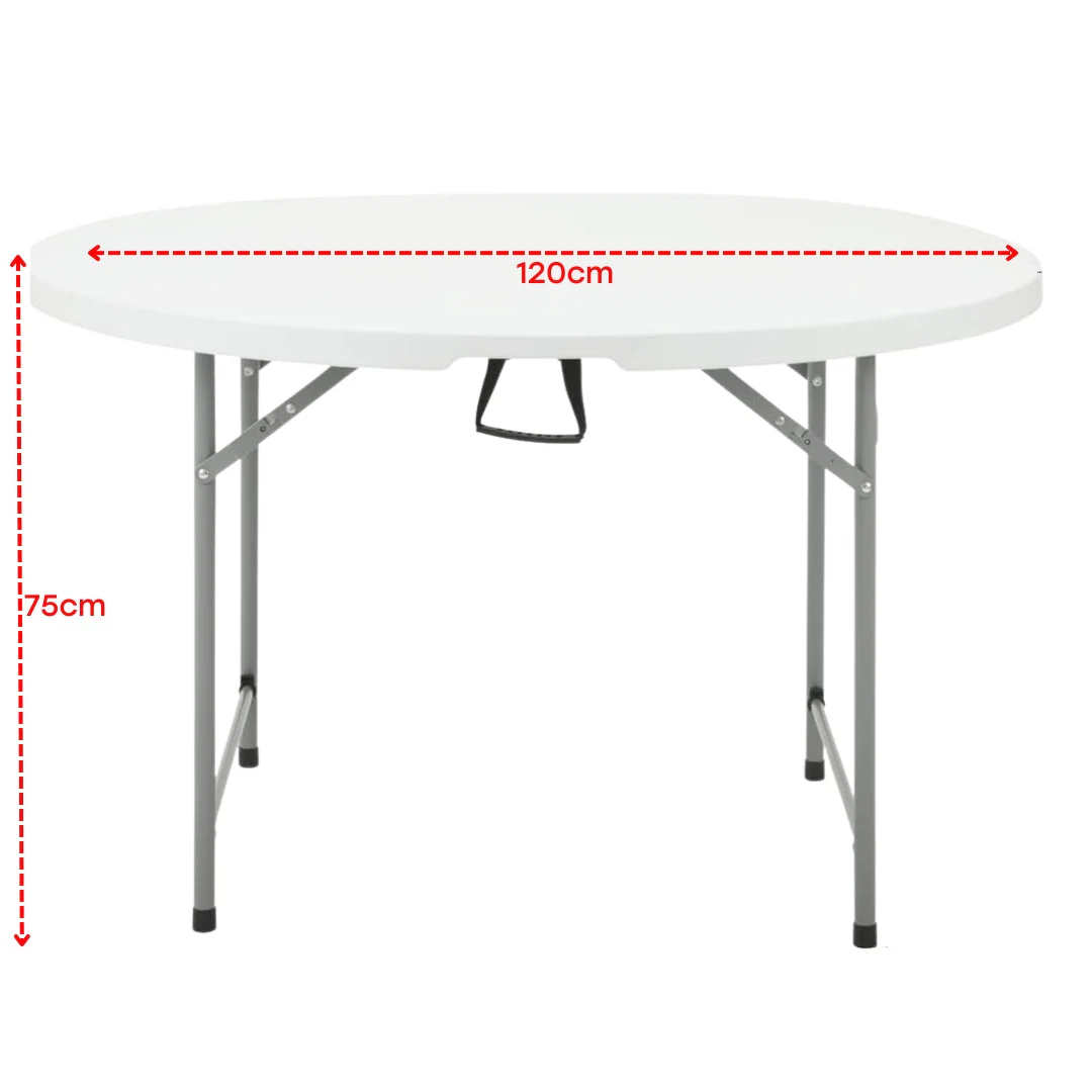 Mesa Plegable Redondo de Plástico con Metal 75x120cm - Image 5