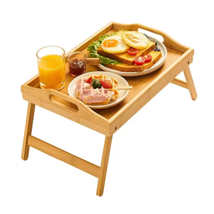 Mesa Portátil de Bambú 50x30x6cm 89183 - Image 2
