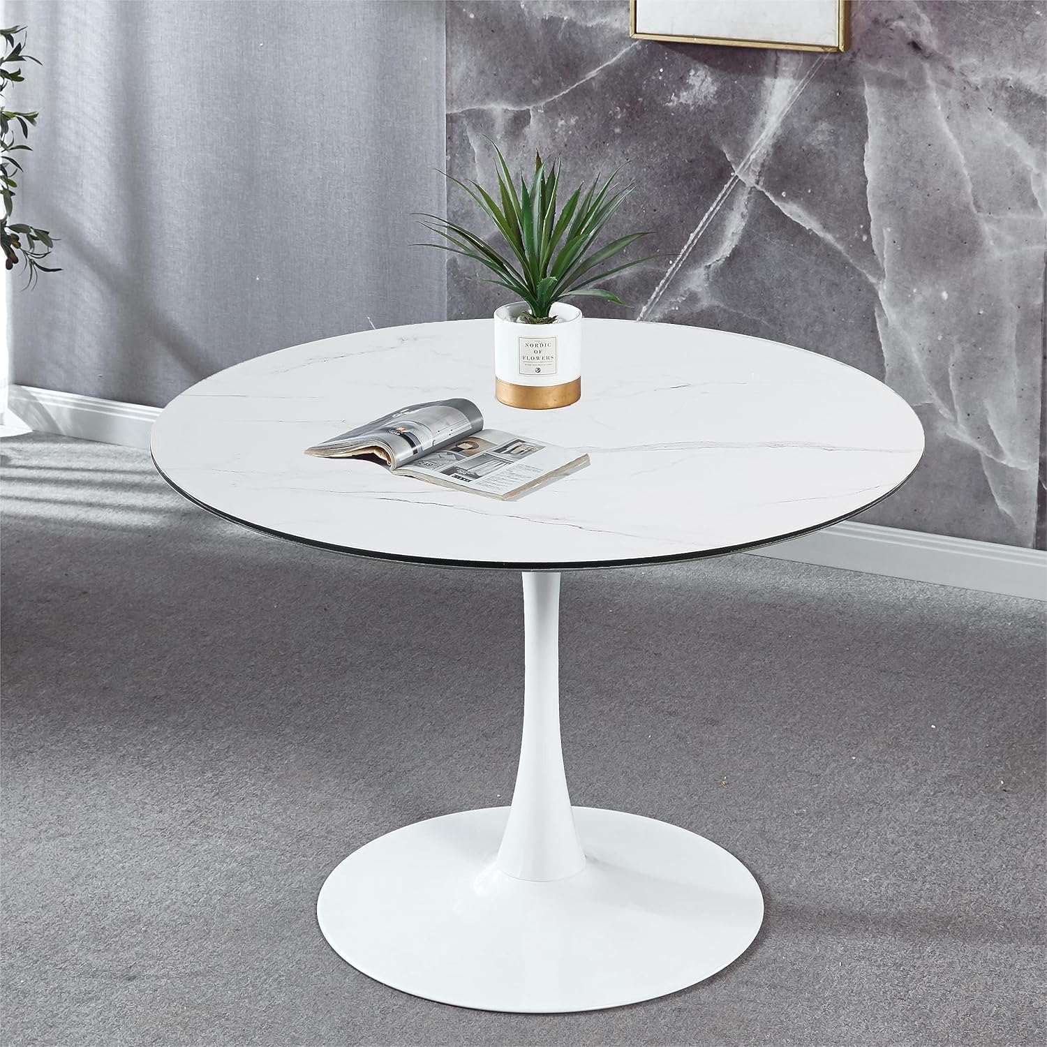 Mesa Redonda Blanca Metálica 80x72cm BP-2236 - Image 3