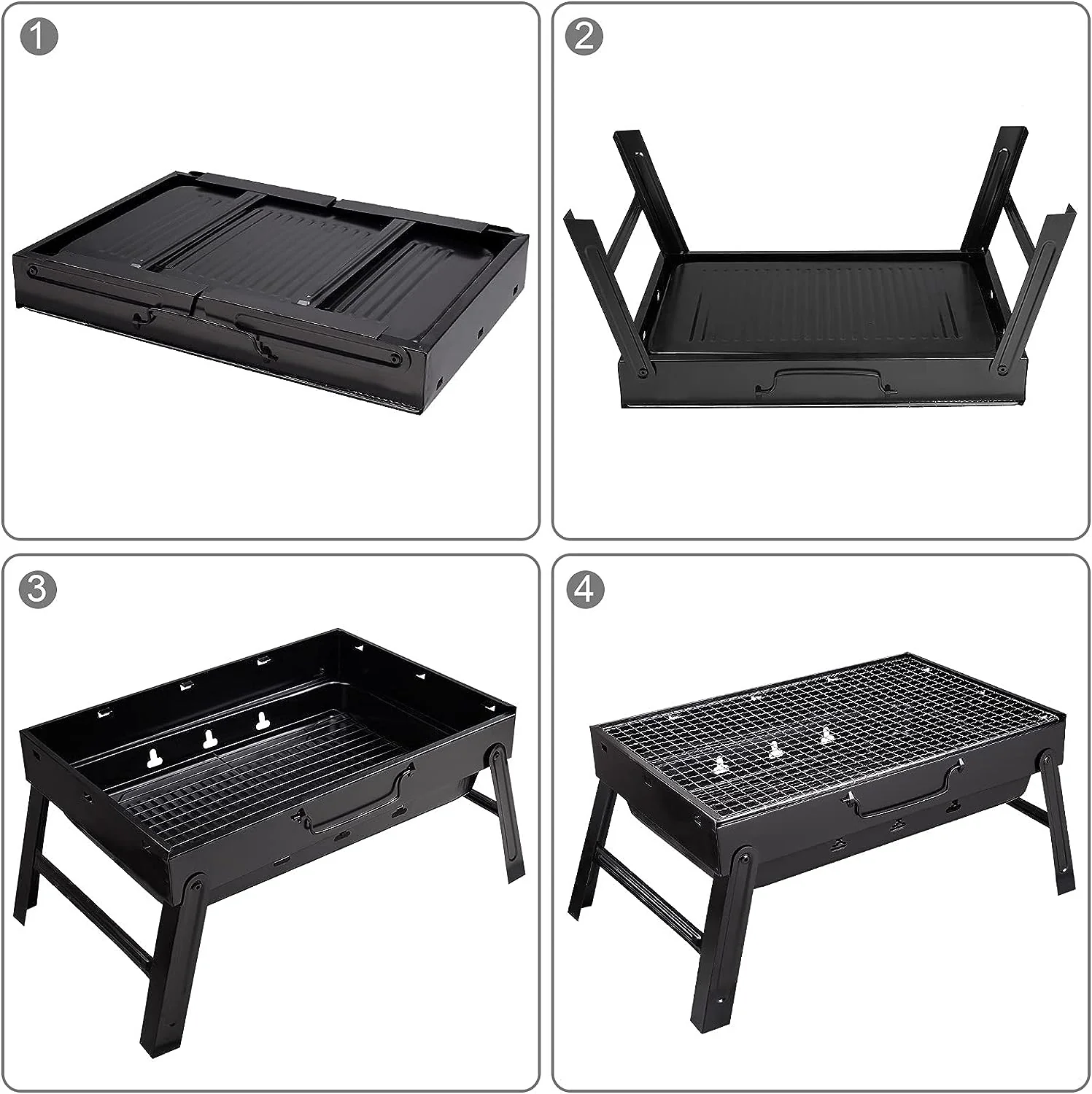 Mini Parrilla o Asador a Carbón Rectangular Portátil Metálica ALP-BBQ4429 Barbacoa. - Image 4