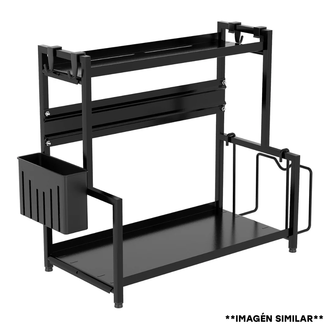 Organizador Multifuncional de Metal Negro para Cocina 88283 - Image 2
