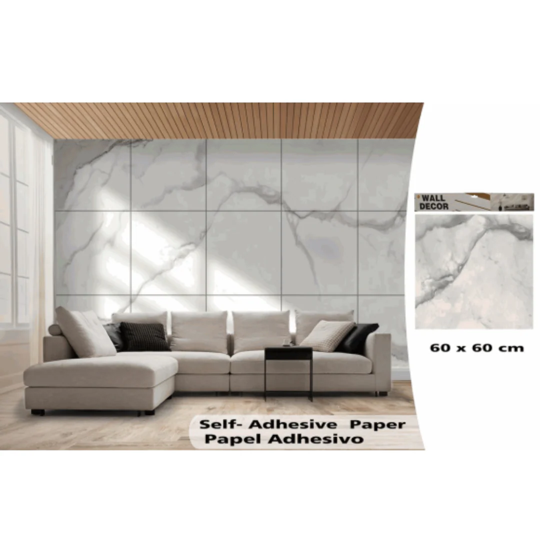 Papel Adhesivo para Pared con Diseños 60x60cm 88131 Estilo Marmol