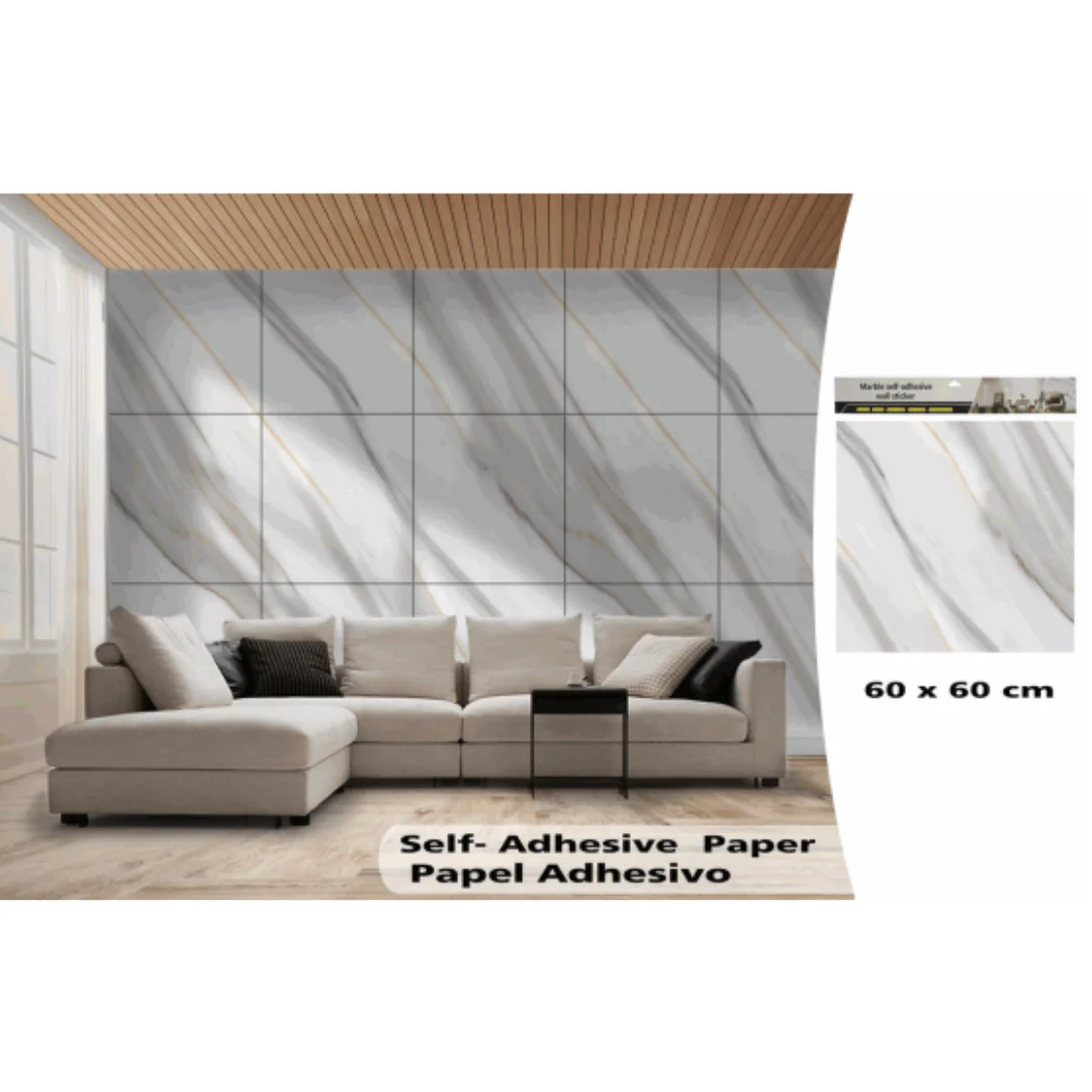 Papel Adhesivo para Pared con Diseños 60x60cm 88132 Estilo Marmol