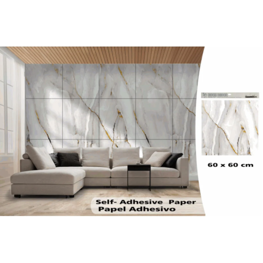 Papel Adhesivo para Pared con Diseños 60x60cm 88136 Estilo Marmol