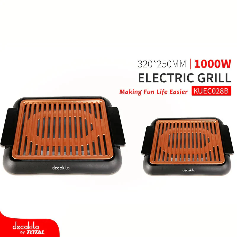 Parilla Eléctrica, 1000W, 120V/60Hz, L 380× A 250Mm, Cable De 0.75M Decakila KUEC028B