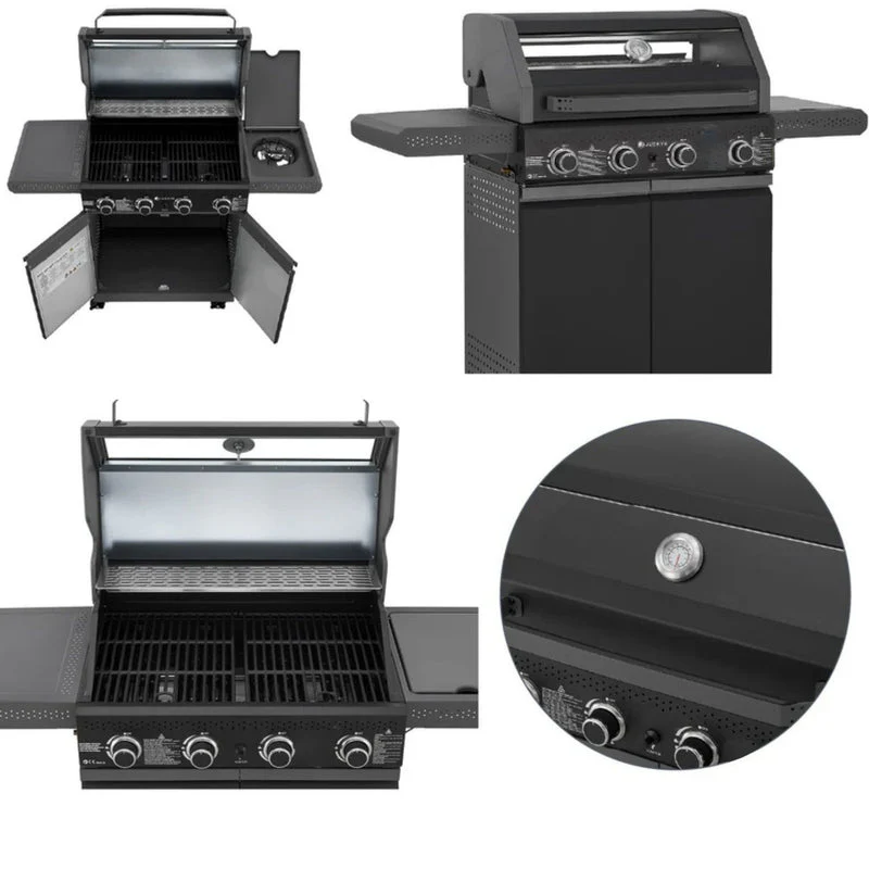 Parrilla BBQ De Gas Con Ventana De Vidrio 122X45x116cm De Hierro Con 4 Quemadores. Asador A Gas UN-A033 - Image 6