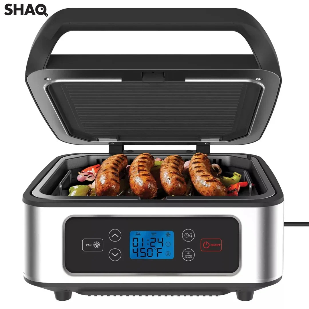 Parrilla Grill y Prensa sin Humo Eléctrica 1300W SHAQ GMC01
