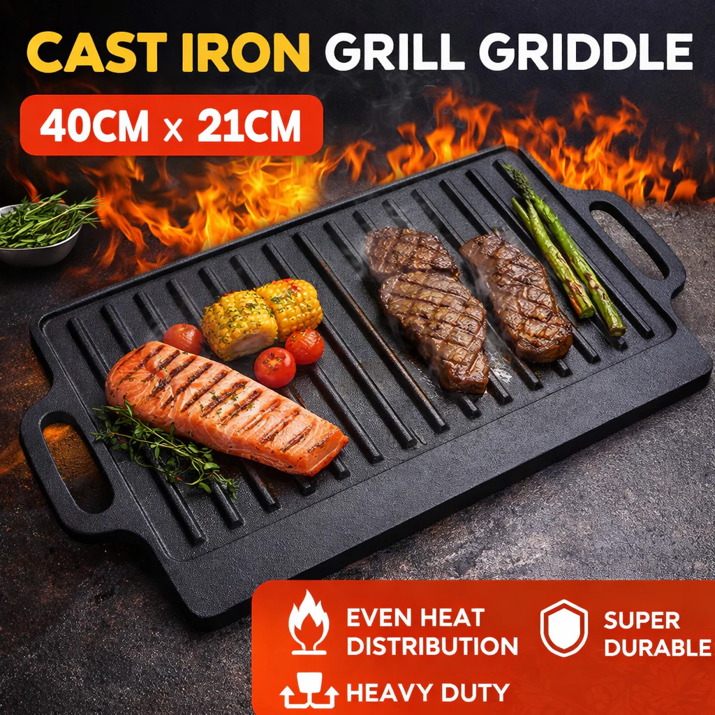 Parrilla Reversible de Hierro Fundido Lotus LHC-TV03 Grill. Carne.