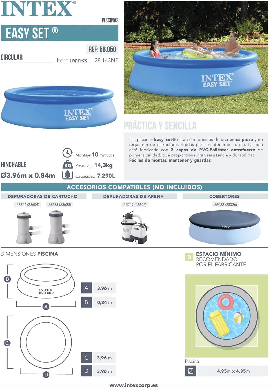 Piscina Inflable Redonda 13pies x 33plg Easy Set Intex 28143 - Image 5