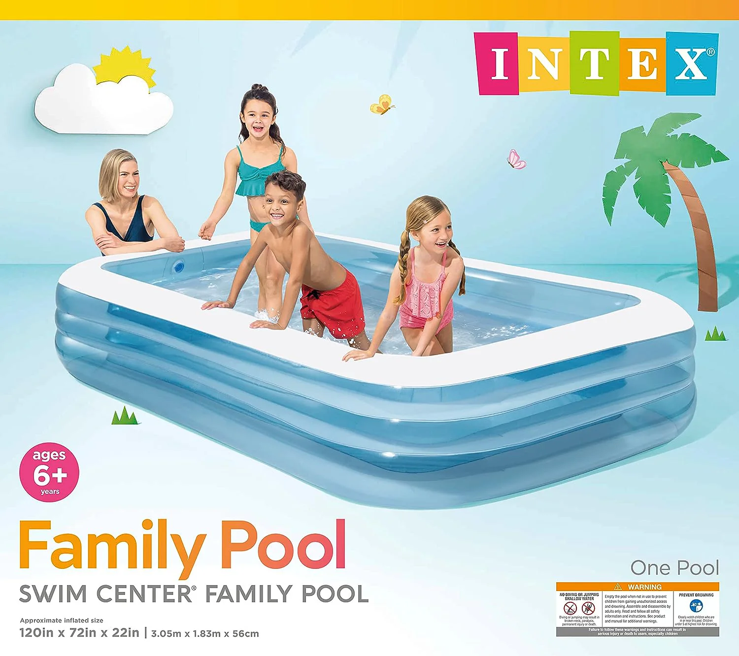 Piscina Rectangular Inflable Celeste 305x183x56cm Intex 58484-NP - Image 3