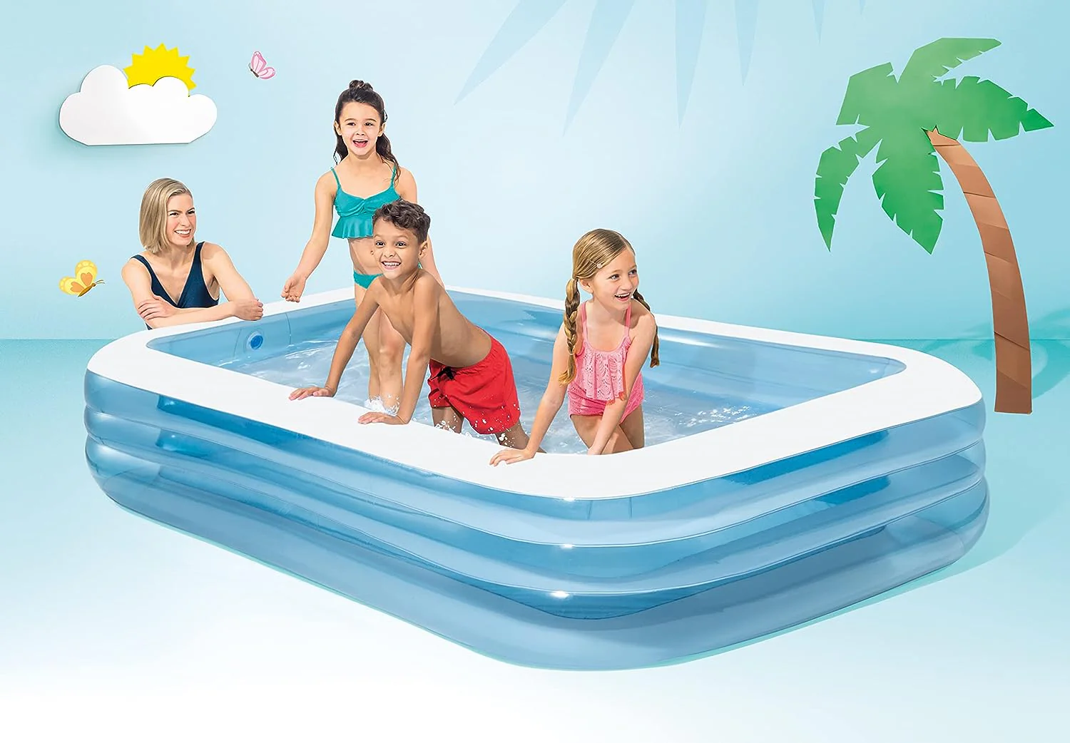 Piscina Rectangular Inflable Celeste 305x183x56cm Intex 58484-NP - Image 5