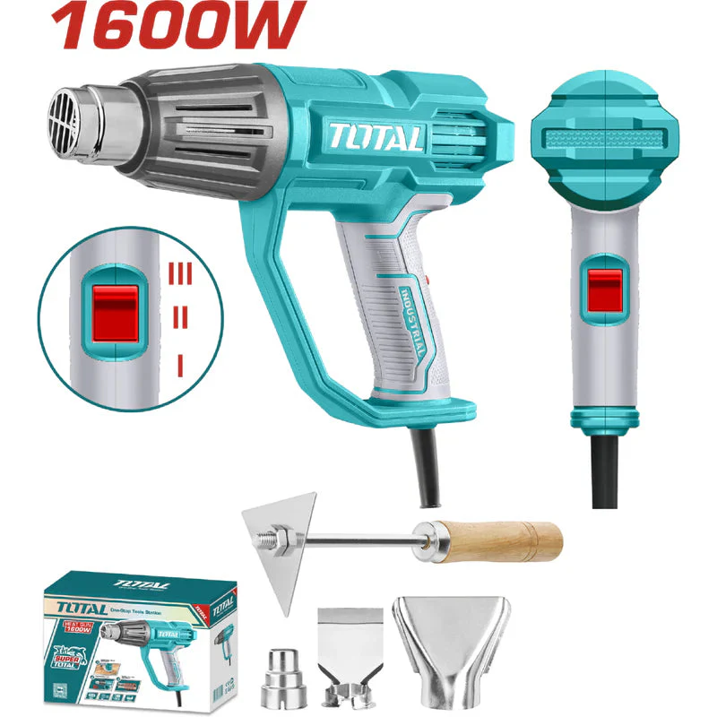 Pistola De Calor 1600W 50º 450º 550ºC Incluye Accesorios. Blower Aire Caliente. Super Total UTB16078