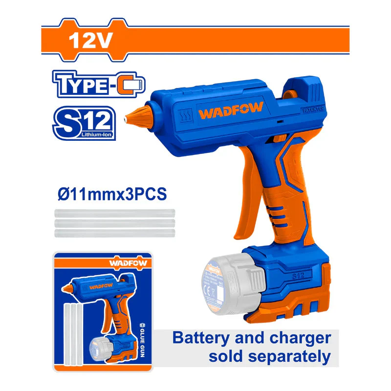Pistola De Silicón 12V Incluye 3 Barras De Pegamento. Batería Y Cargador Por Separado. WLU1412