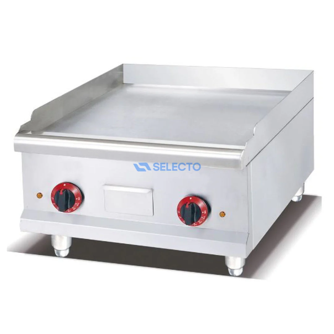 Plancha a Gas de 2 Quemadores de Acero Inoxidable Alta Calidad 24" 595*469*16mm TGH-24