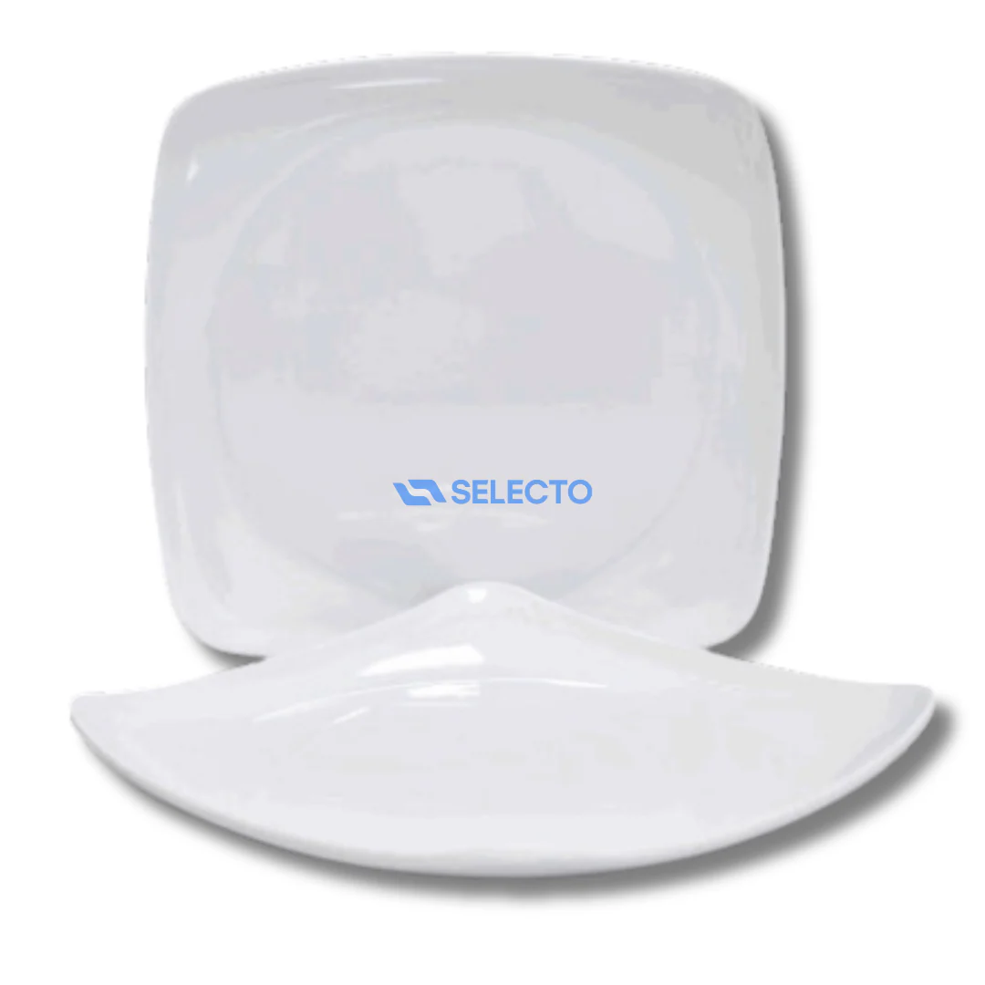 Plato Cuadrado de Melamina Blanco 9.5" BG-104-9-5W - Image 2