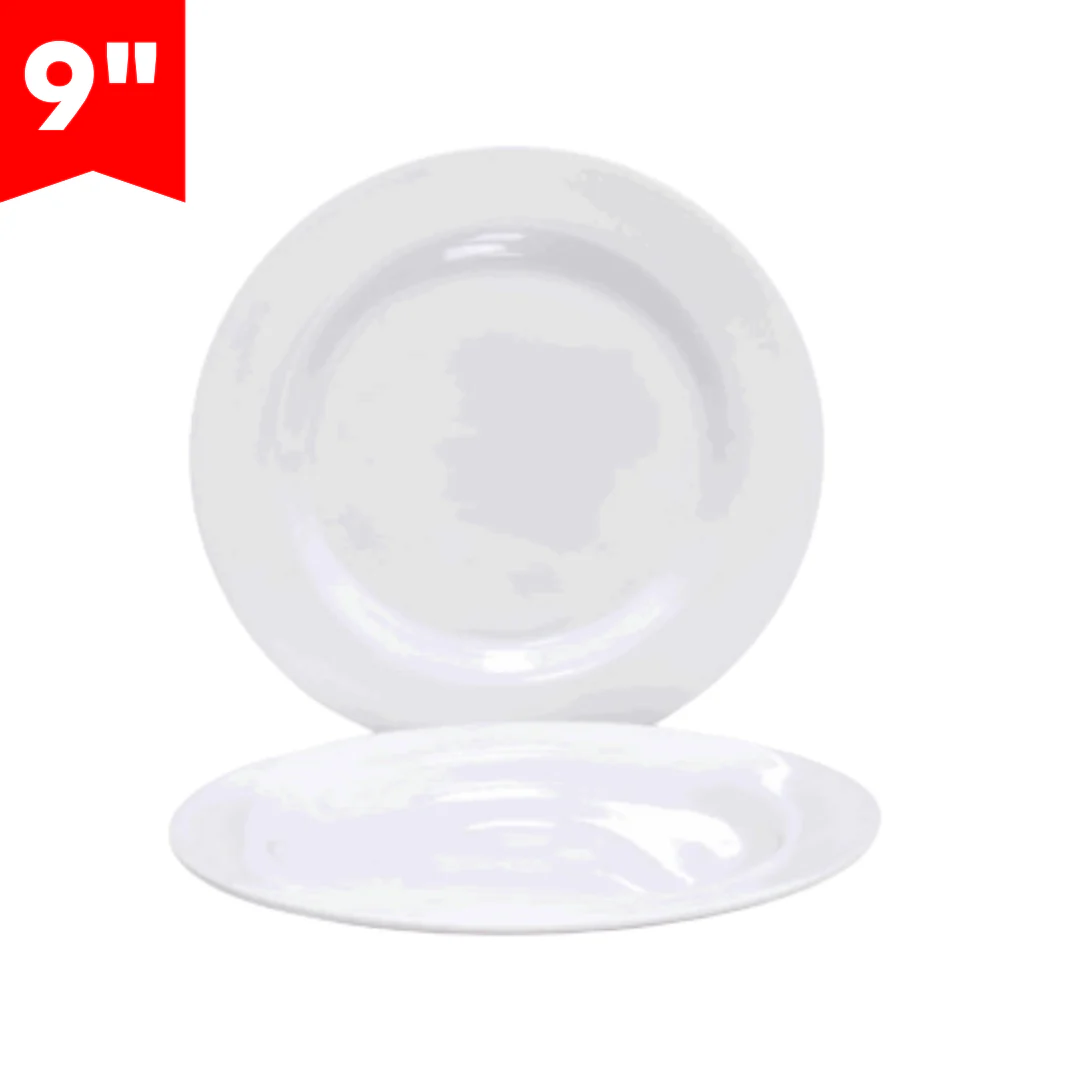 Plato de Melamina Blanco Redondo 9" BG-22009-W