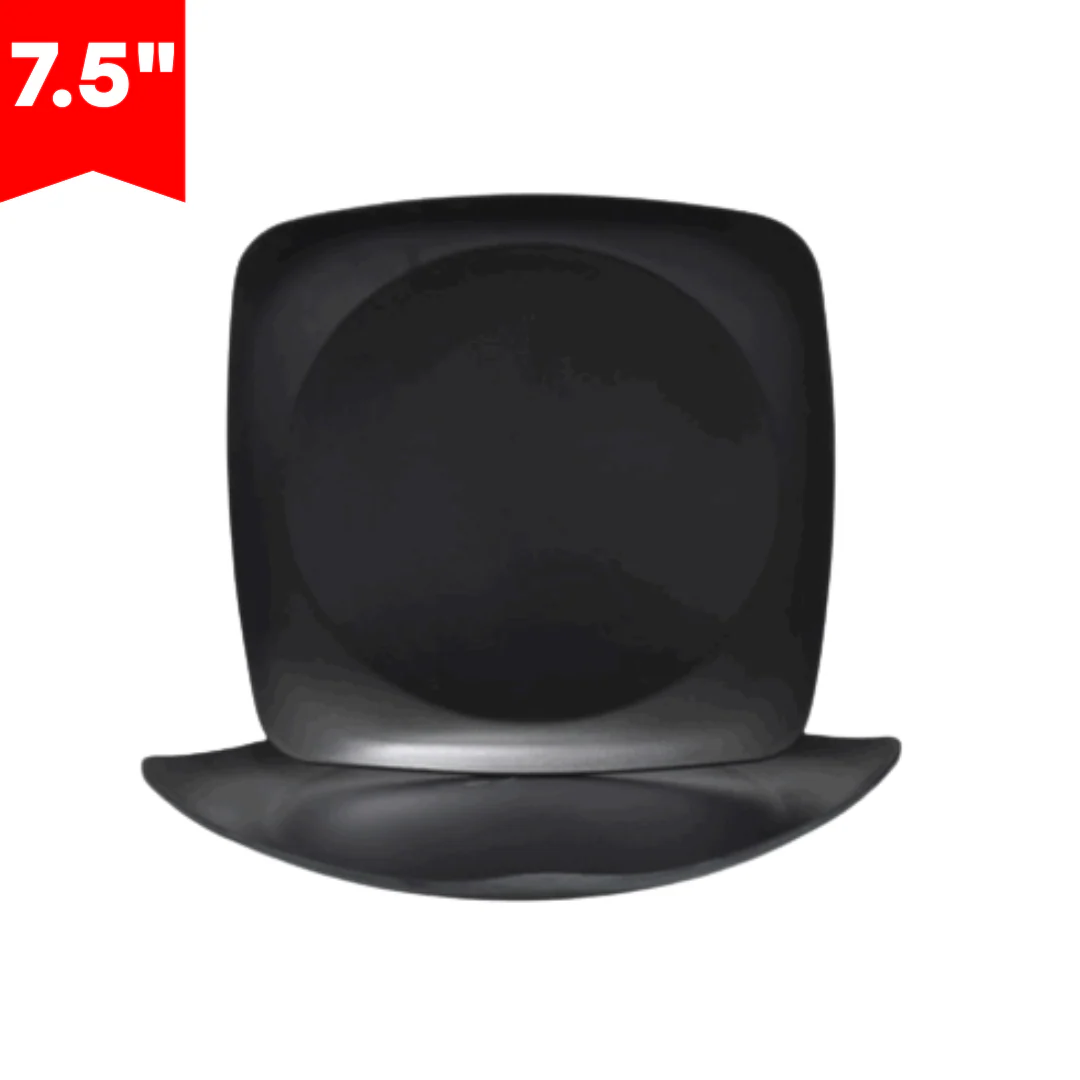 Plato de Melamina Negro Cuadrado 7.5" BG-104-7-5BLK