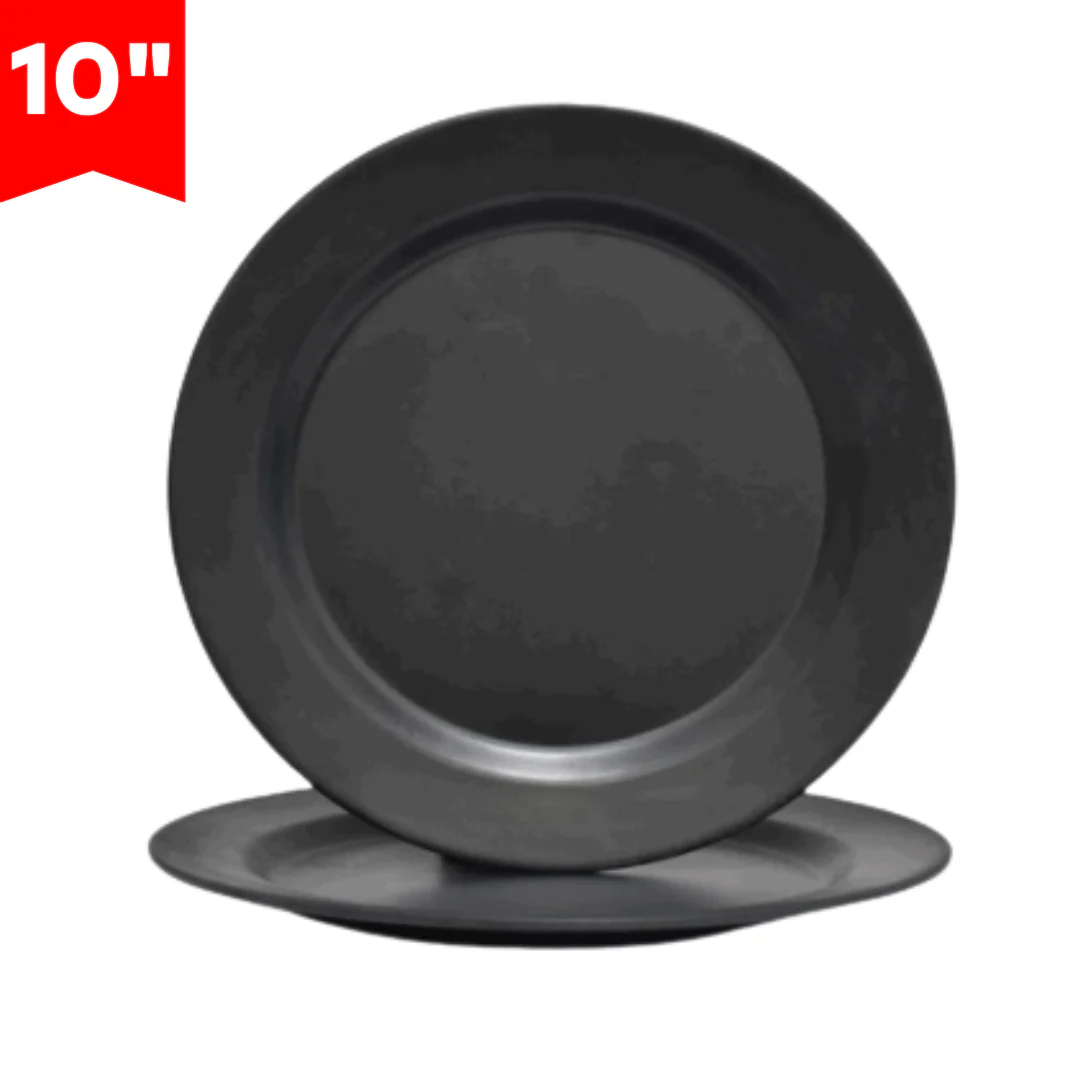 Plato de Melamina Negro Redondo 10" BG-33003-10BLK