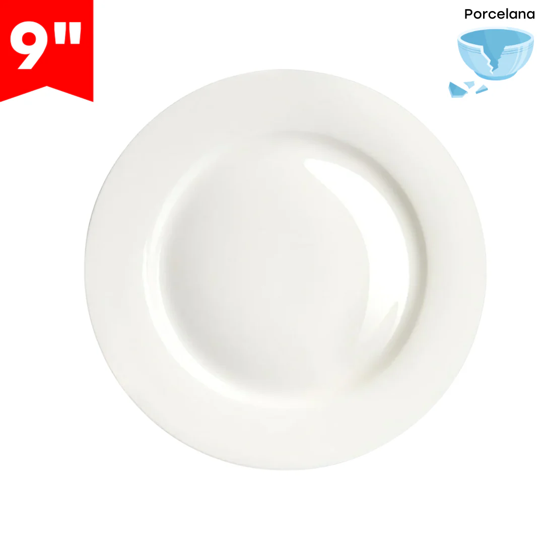 Plato de Cerámica Redondo Blanco 9" 87668
