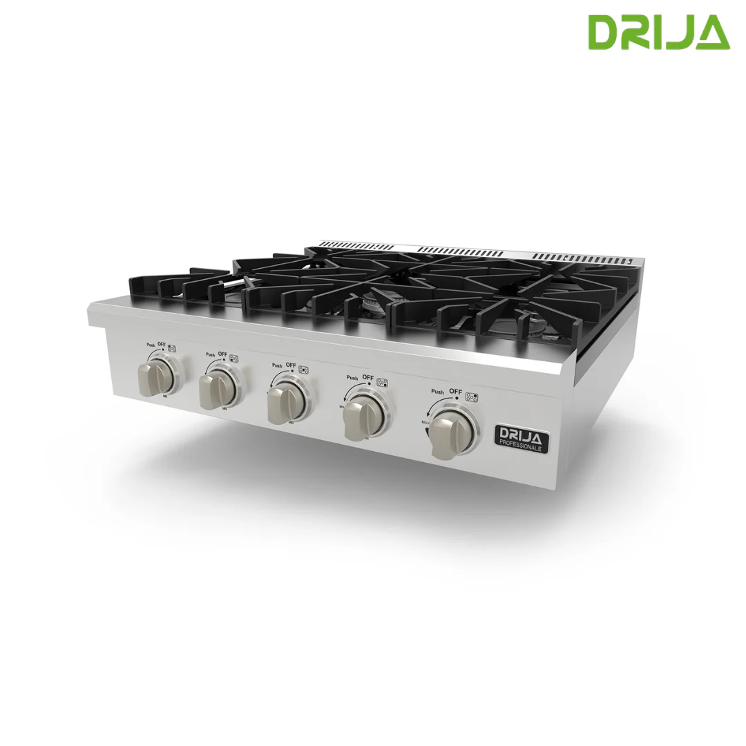 (POR PEDIDO) Estufa a Gas Semi Profesional 5 Quemadores Acero Inoxidable Potenza 90 Drija