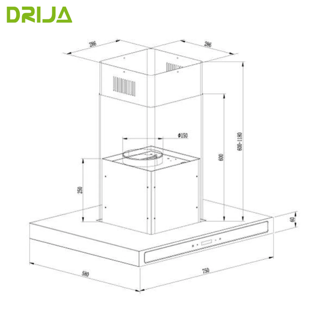 (POR PEDIDO) Extractor de Grasa QUADRATO ISLA 76 ACERO Drija - Image 4