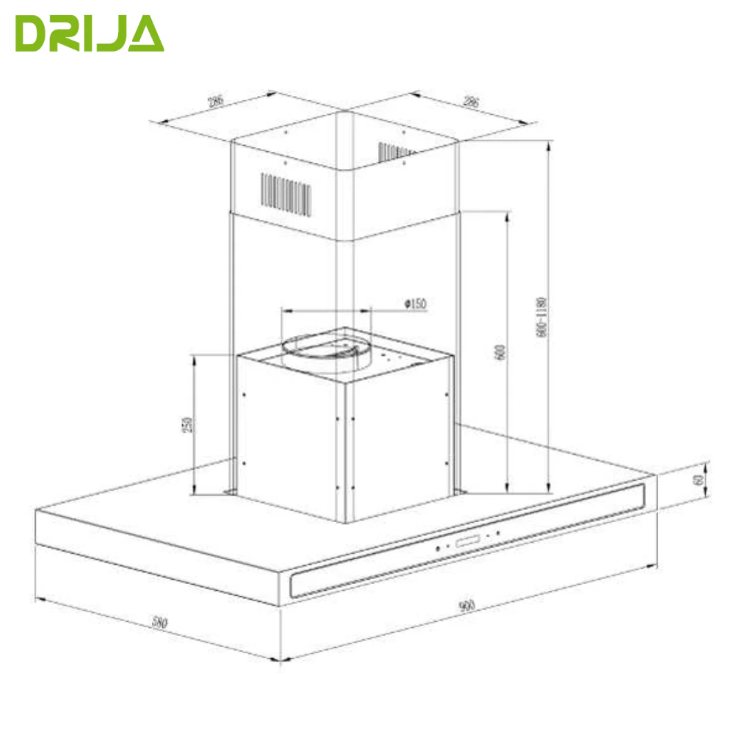 (POR PEDIDO) Extractor de Grasa QUADRATO ISLA 90 Acero Drija - Image 2