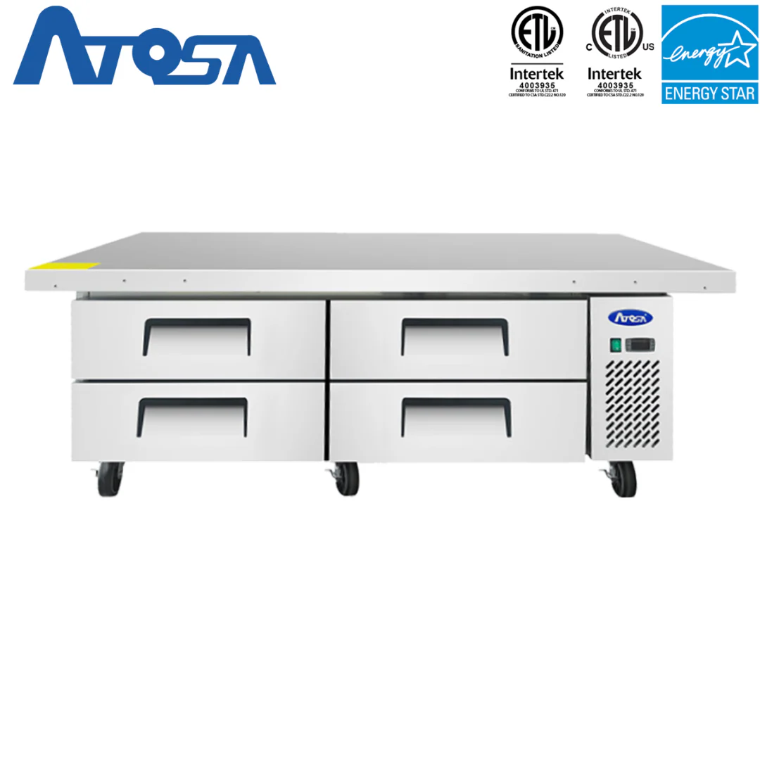 (PP) Base de Chef Refrigerada 76"/193cm 4 Gaveteros en Acero Inoxidable Atosa MGF8454GR