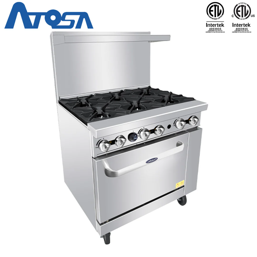 (PP) Estufa con Horno a Gas de 6 Quemadores 36" de Acero Inoxidable Atosa ATO-6B - Image 2