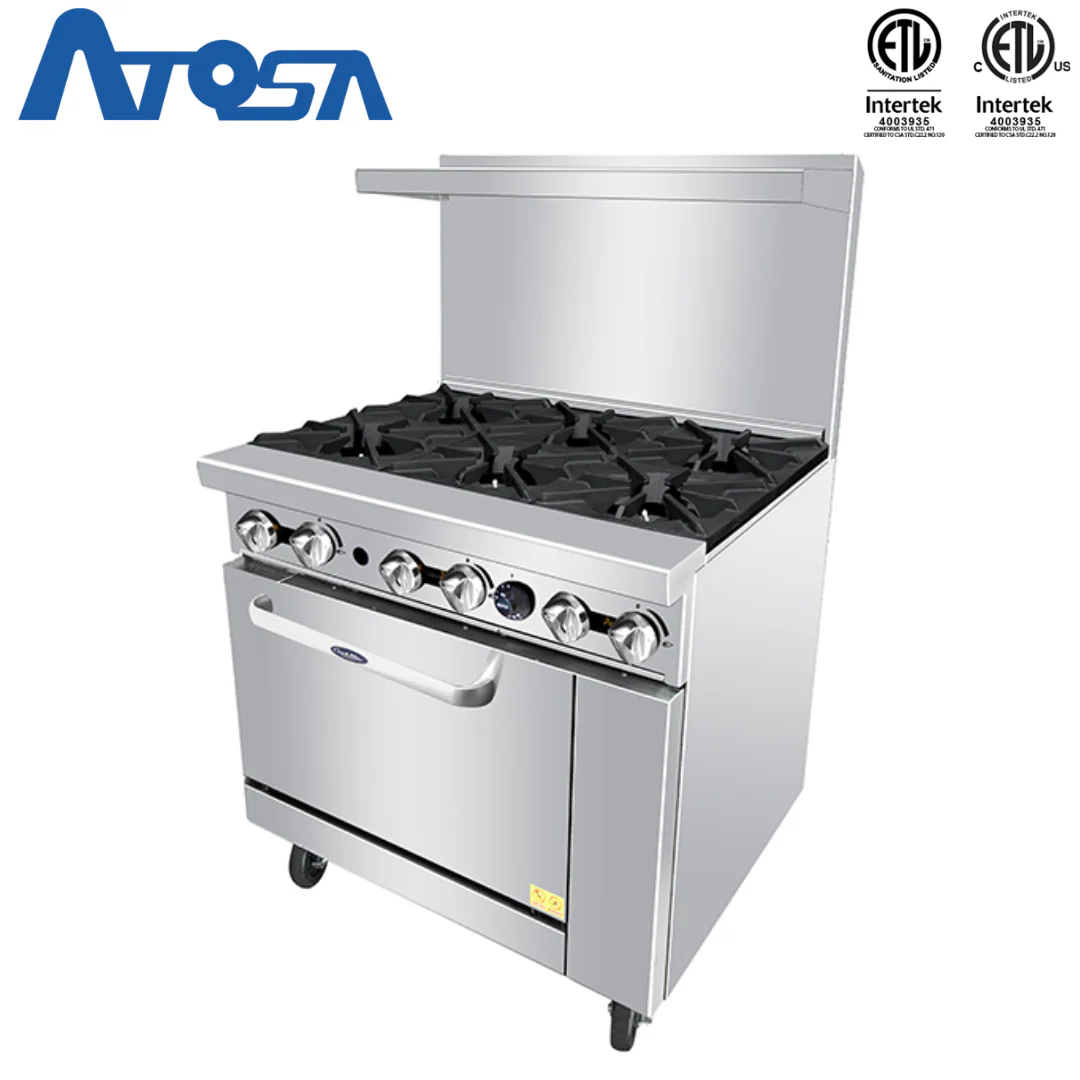 (PP) Estufa con Horno a Gas de 6 Quemadores 36" de Acero Inoxidable Atosa ATO-6B - Image 3