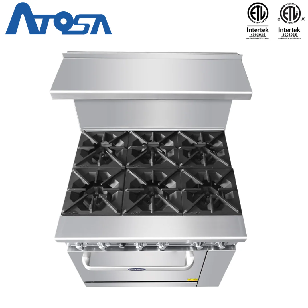 (PP) Estufa con Horno a Gas de 6 Quemadores 36" de Acero Inoxidable Atosa ATO-6B - Image 4