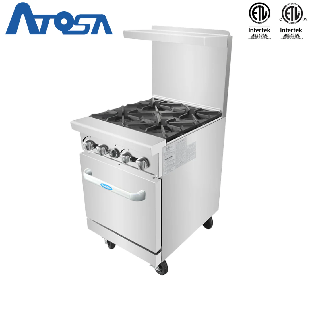(PP) Estufa con Horno Industrial a Gas 24" de 4 Quemadores Acero Inoxidable Atosa ATO-4B - Image 3