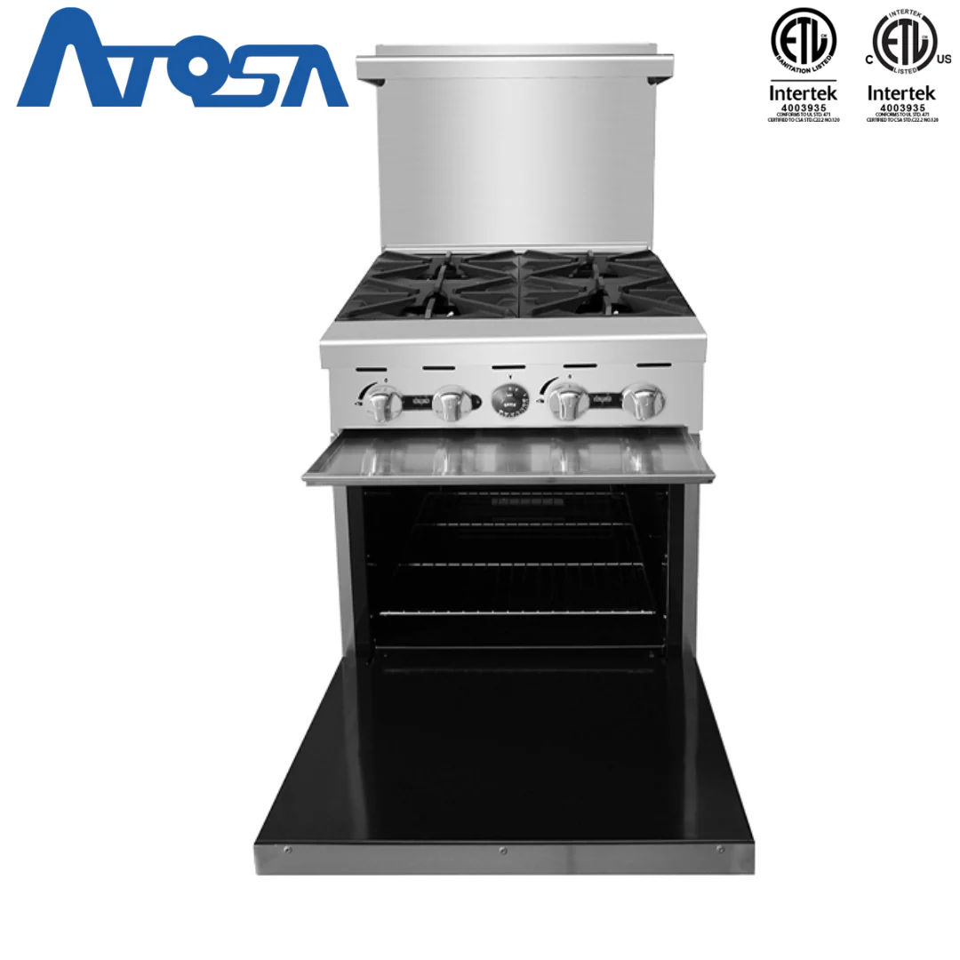 (PP) Estufa con Horno Industrial a Gas 24" de 4 Quemadores Acero Inoxidable Atosa ATO-4B - Image 6