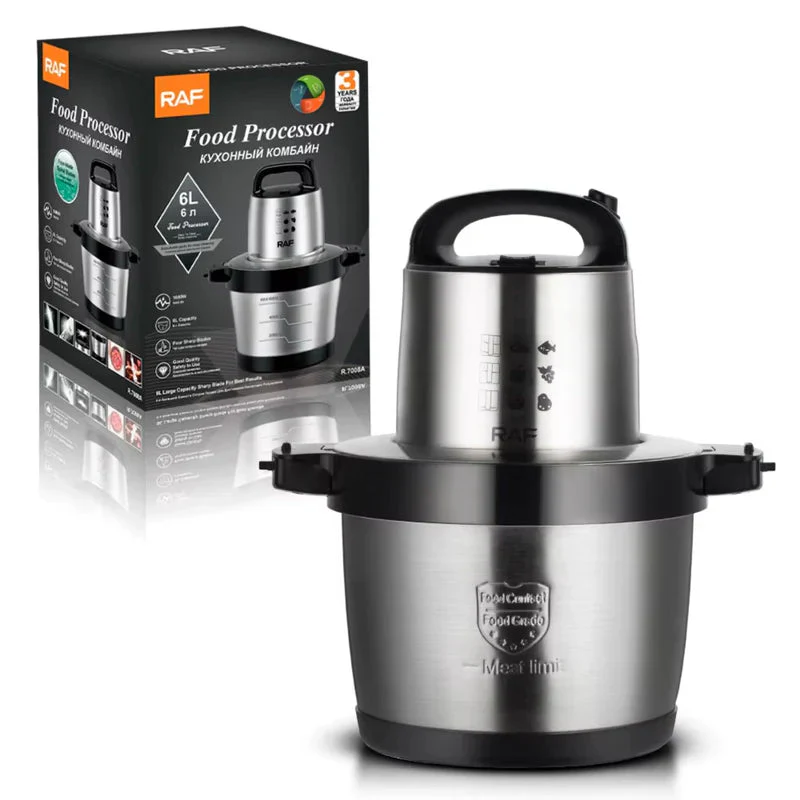 Procesador De Alimentos 1000W 6L Con Cuchillas De 4 Hojas Y Bajo Ruido. 110V/60 Hz Mezclador De Alimentos R.97008-110 - Image 3