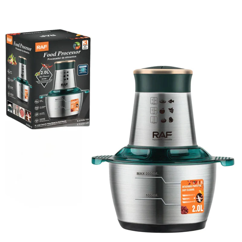 Procesador De Alimentos 400W 2L Con Cuchillas En Espiral, Bajo Ruido. 110V/60 Hz. Mezclador De Alimentos R.97029-110 - Image 3