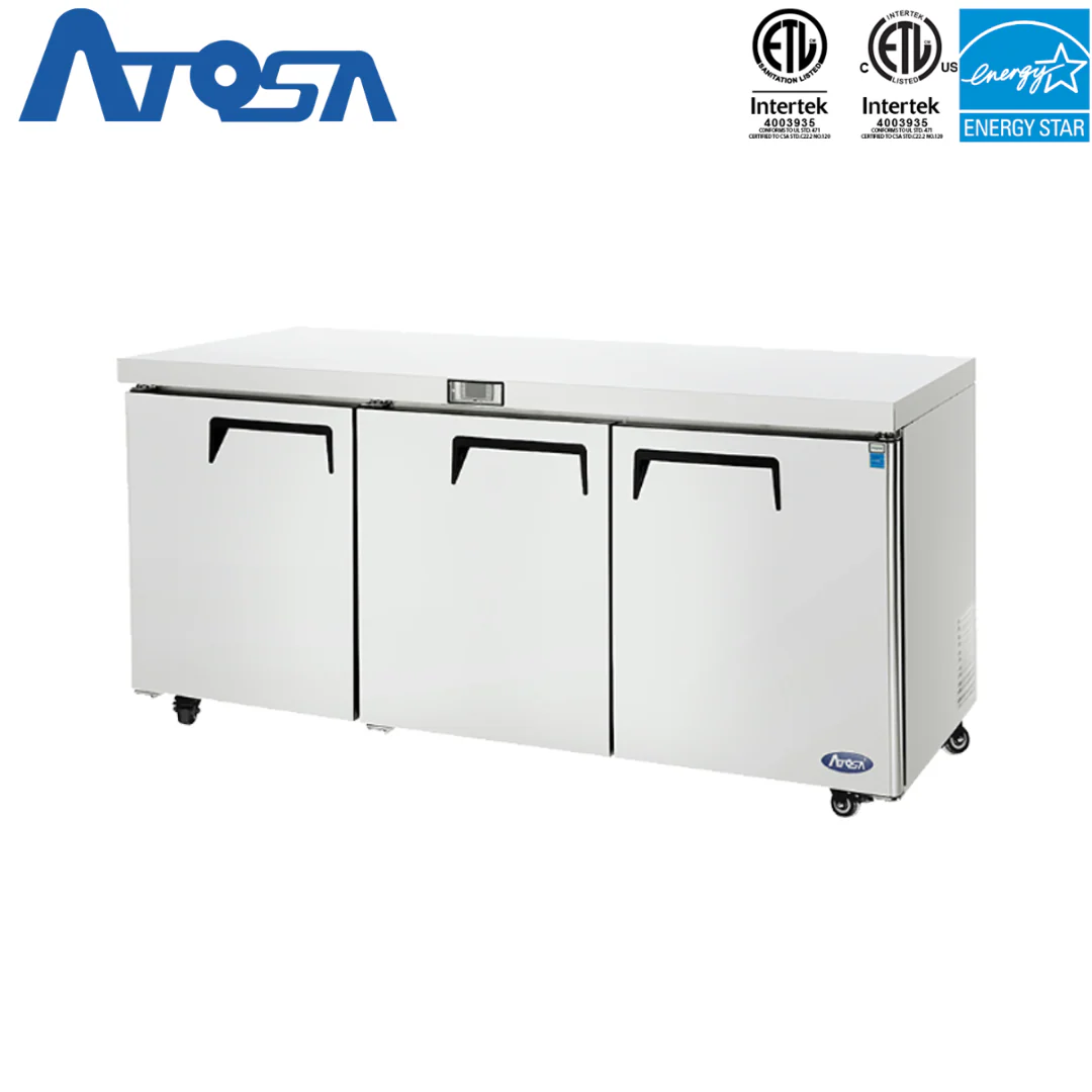 Refrigerador Bajo Encimera de 72" 3 Puertas Acero Inoxidable Atosa MGF8404GR Undercounter Refrigerado. Mesa Refrigerada. - Image 3