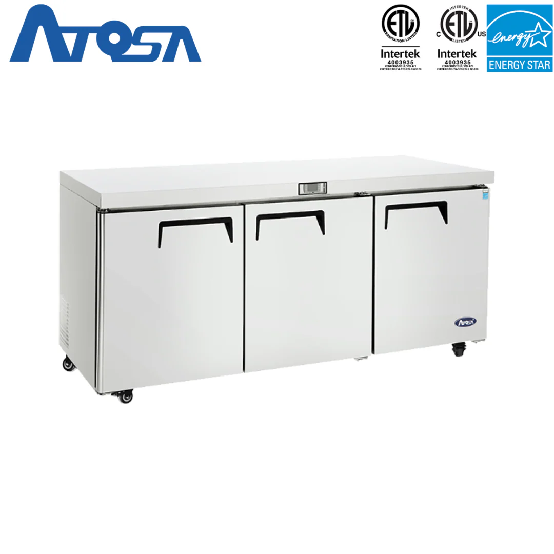 Refrigerador Bajo Encimera de 72" 3 Puertas Acero Inoxidable Atosa MGF8404GR Undercounter Refrigerado. Mesa Refrigerada. - Image 4