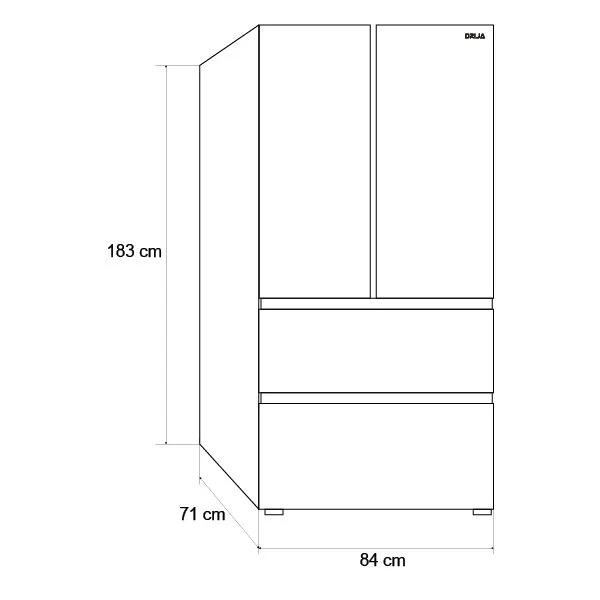 (POR PEDIDO) Refrigeradora 2 Puertas con 2 Gavetas Espejo 18P3 Inverter MIRROR-18D4P Drija - Image 2