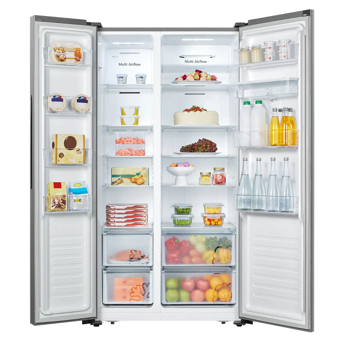 Refrigeradora Hisense Side By Side 18P3 | Dispensador de Agua | Multi Air Flow | No Frost | Inverter | RS19N6ASI - Image 3