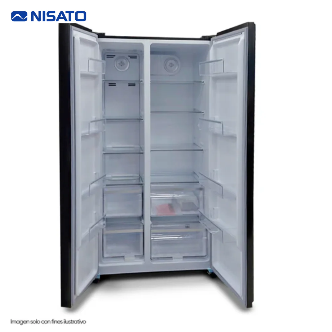 Refrigeradora Side By Side Vidrio Negro No Frost 17P3 Inverter Nisato NRF-715GSMH - Image 2